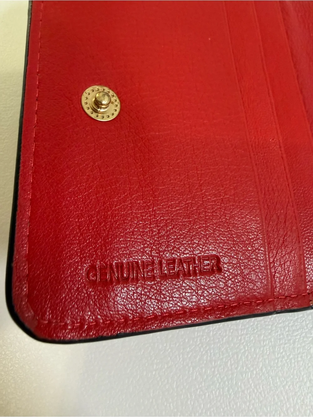 Lodis Red Leather Zip Card Wallet with Gold Logo